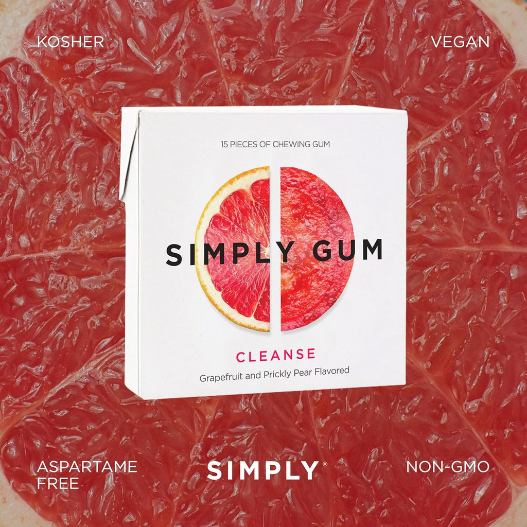 SIMPLY Gum Grapefruit and Prickly Pear – Wholesale Case (12 Pack / 180 Pieces)